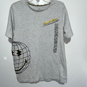Smiley World Men's Gray Cotton Blend Embrace The Possibilities T-Shirt Large